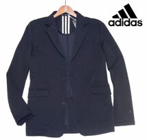 新品! アディダス 2B ストレッチ カジュアル テーラードジャケット ネイビー (XL) ☆ adidas ゴルフ 軽量 吸湿性 秋冬 春物 LL 定価1.4万_画像1