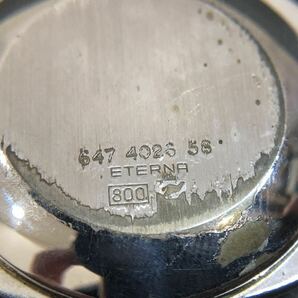 ★ETERNA MATIC 3003 稼働品 エテルナ マチック 自動巻き 腕時計 レディース シルバーカラー 銀色 文字盤 800 の画像9