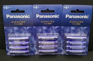 パナソニック　Panasonic　アルカリ乾電池 単4形 4本パック×3個 バイオレットブルー　LR03LJA/4B　