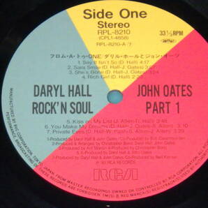 【LP】フロム・A・トゥ・ONE / ダリル・ホールとジョン・オーツ  ROCK'N SOUL PART 1 / DARYL HALL JOHN OATESの画像3