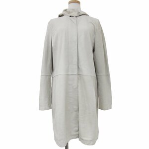 MaxMara STUDIO マックスマーラ ストゥディオ コート ジャケット アイボリー ベージュ 44(XL) アウター ノーカラー 2WAY スエード レザー