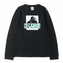 X-LARGE エクストララージ Tシャツ サイズ:M ゴリラロゴ クルーネック ロングスリーブTシャツ ブラック 黒 トップス カットソー 長袖_画像1