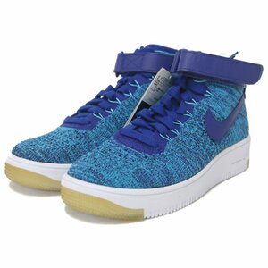 NIKE ナイキ サイズ:25.0cm AF1 ULTRA FLYKNIT MID エアフォース1 ウルトラ フライニット ミッド ブルー系 ミドルカット スニーカー