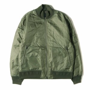 美品 Magine マージン 22AW シンサレートパテッド ミリタリー ボンバージャケット NYLON THINSULATE STAND RIB MA-1 JKT カーキ 48