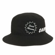 美品 SAINT MICHAEL セントマイケル ハット サイズ:ONE SIZE 23AW ワッペン付き バケットハット BACKET HAT ブラック 黒 ブランド 帽子_画像2