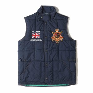 美品 POLO Ralph Lauren ポロ ラルフローレン ベスト サイズ:BOYS L(メンズM位) イギリスデザイン キルティング 中綿ベスト ネイビー 紺