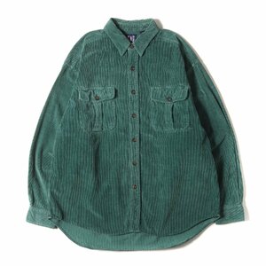 GAP ギャップ シャツ サイズ:XL 90s コーデュロイ ボタンシャツ / 90年代 紺タグ オールドギャップ ビッグサイズ グリーン トップス