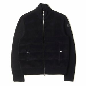 MONCLER モンクレール 23AW ストレッチ コーデュロイ ニット 切替 ハイネック ダウン ジャケット CARDIGAN TRICOT カーディガン ブラック