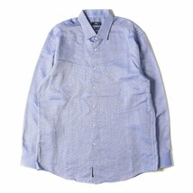 HUGO BOSS ヒューゴボス シャツ サイズ:45(17 3/4) ジャガード スリムフィット ボタンシャツ ブルー トップス カジュアルシャツ 長袖_画像1