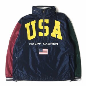 POLO Ralph Lauren ポロ ラルフローレン ジャケット サイズ:M 2020年モデル ビッグロゴ ハーフジップ プルオーバージャケット ネイビー