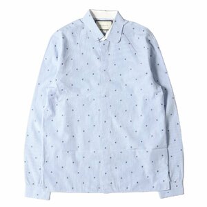 GUCCI グッチ シャツ サイズ:39(15 1/2) ギンガムチェック 小花柄 コットン ブロード 比翼ボタン 長袖シャツ イタリア製 ブランド