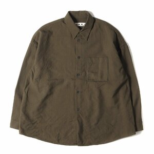 MARNI Marni рубашка размер :46 20SS тропический шерсть постоянный цвет рубашка с длинным рукавом большой размер хаки Италия производства бренд 