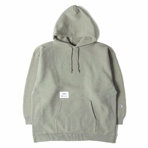 美品 WTAPS ダブルタップス パーカー サイズ:L 21AW Champion チャンピオン リバースウィーブ スウェットパーカー ACADEMY オリーブドラブ