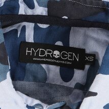 HYDROGEN ハイドロゲン シャツ サイズ:XS スカルボタン 迷彩柄 コットン ボタン 長袖シャツ ネイビー 紺 トップス カジュアルシャツ_画像3