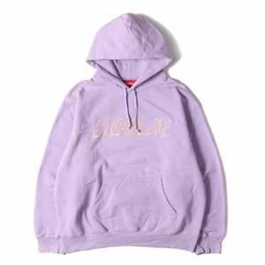 Supreme シュプリーム パーカー サイズ:L 23SS スクリプトロゴ スウェットパーカー Script Hooded Sweatshirt バイオレット フーディー