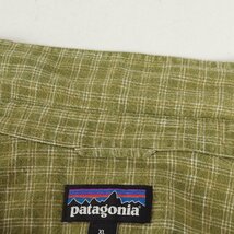 Patagonia パタゴニア シャツ サイズ:XL 21SS ヘンプ/コットン チェック 半袖シャツ Back Step Shirt オリーブ トップス アウトドア_画像5