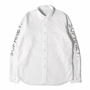 SOPHNET ソフネット シャツ サイズ:M 18SS 袖デジタルロゴ ラグラン ボタンダウン 長袖シャツ AUTHENTIC LOGO RAGLAN B.D SHIRT ホワイト