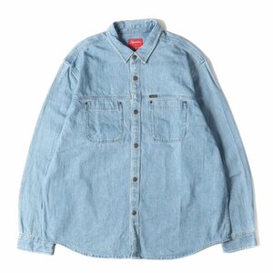 Supreme シュプリーム シャツ サイズ:XL 22AW スナップボタン デニム ワークシャツ Snap Work Shirt インディゴ ブルー トップス