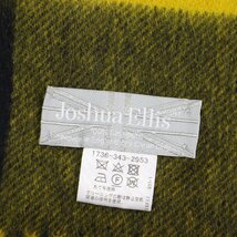 Joshua Ellis ジョシュアエリス UNITED ARROWS 別注 ストール ショール マフラー カシミヤ イエロー ネイビー 大判 チェック柄 秋冬_画像3