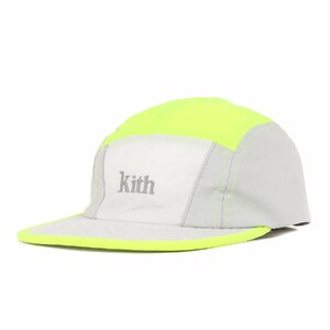 美品 KITH NYC キス ニューヨークシティー キャップ サイズ:FREE 19SS ロゴ刺繍 ジェットキャップ Camper Panel Cap ホワイト シトロン