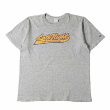 Champion vintage Tシャツ サイズ:XL 80s トリコタグ Late Night with David Letterman 霜降り Tシャツ 杢グレー USA製 古着_画像1