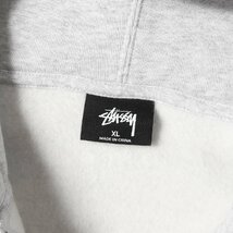 美品 STUSSY ステューシー パーカー サイズ:XL ストックロゴ フルジップ スウェットパーカー ヘザーグレー トップス フーディー_画像3