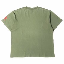 STUSSY ステューシー Tシャツ サイズ:XL 00s 逆さブランドロゴ クルーネック 半袖Tシャツ USA製 カーキ トップス カットソー 00年代_画像2