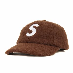 美品 Supreme シュプリーム キャップ サイズ:FREE 22AW ボイルドウール Sロゴ 6パネルキャップ Boiled Wool S Logo 6-Panel ブラウン 帽子