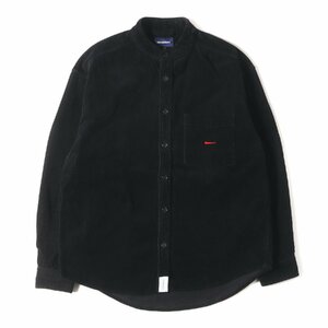 DESCENDANT ディセンダント シャツ サイズ:1 Ron Herman スタンドカラー 太畝コーデュロイ 長袖シャツ NORMAN CORDUROY LS SHIRT ブラック