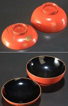 【夢讃岐】茶道煎茶/木製漆器　蒔絵・吸物椀　9客揃（蓋9枚）Φ115 wa275_画像5