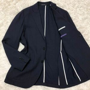 超希少XL!グリーンレーベルリラクシング GREEN LABEL RELAXING テーラードジャケット ネイビー 2B 背抜き RING Jacketコラボ 高級感 50(LL)