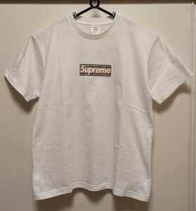 シュプリーム　バーバリー　コラボTシャツ　SサイズSupreme Burberry Box Logo printTee 白色