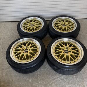 BBS LM 18インチ 8J+40 9J+42 114.3/5 ブリヂストンレグノ225/45R18 4本セット 鍛造ゴールド LMP080 LMP082 GR001 クラウンRSマジェスタの画像1