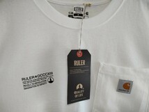 RULER ルーラー Carhartt生地 シンプル ルーズフィットTシャツ Mサイズ ホワイト 新品未使用_画像3