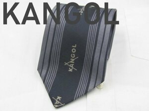 【カンゴール】 OC 037 カンゴール KANGOL ネクタイ グレー系 ボーダー柄 ブランドロゴ ジャガード