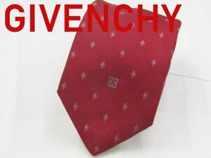 【ジバンシィ】 OC 0078 ジバンシィ GIVENCHY ネクタイ 赤色系 マイクロパターン ブランドロゴ柄 ジャガード