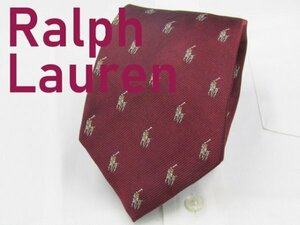 【ラルフローレン】 OC 066 ラルフローレン Ralph Lauren ネクタイ 赤系 アニマル ジャガード