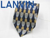 【ランバン】 OC 060 ランバン LANVIN ネクタイ 紺系 水色系 アート柄 プリント_画像1