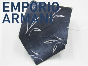 【アルマーニ】 OC 171 エンポリオ アルマーニ EMPORIO ARMANI ネクタイ 黒色系 植物柄 プリント