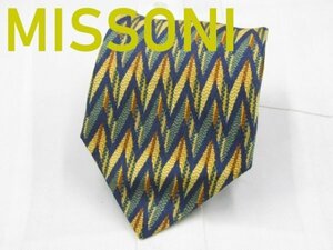 【ミッソーニ】 OC 170 ミッソーニ MISSONI ネクタイ 黄色系 青系 ジオメトリック柄 プリント