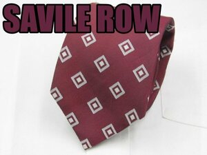 【サビルロウ】OC 197 サビルロウ SAVILE ROW ネクタイ 赤紫色系 スクエアパターン柄 ジャガード