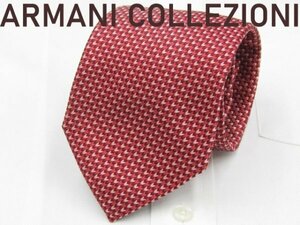 【アルマーニ】 OC 201 アルマーニコレッツオーニ ARMANI COLLEZIONI ネクタイ 赤色系 総柄 ジャガード