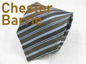 【チェスターバリー】 OC 225 チェスターバリー Chester Barrie ネクタイ グレー色系 水色系 ストライプ柄 ジャガード