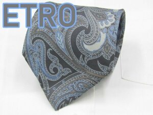 【エトロ】 OC 241 エトロ ETRO ネクタイ 紺 グレー系 アジアン プリント