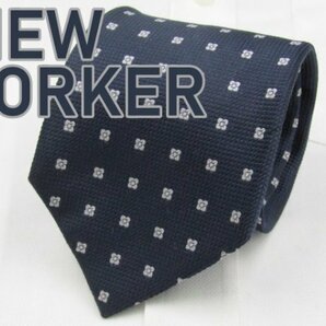 【ニューヨーカー】 OC 281 ニューヨーカー NEW YORKER ネクタイ 紺色系 小花柄 ジャガードの画像1