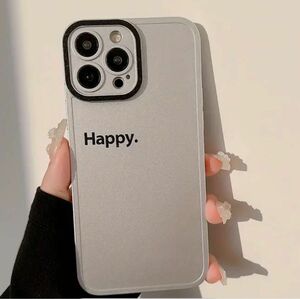 iPhone14Plus 14 プラス TPUシリコン 未使用 HAPPY シンプル ケース