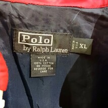 90s USA製 Polo Ralph Lauren XL ネイビー レッド ホワイト ブルゾン トラックジャケット ジャケット ジャージ トリコロール アメリカ製_画像7