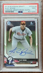 MINT9【ALEC BOHM】2018 BOWMAN DRAFT CHROME DRAFT PICKS AUTO