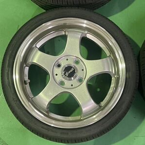 ★1万円売り切り★ STEALTH RACING ステルスレーシング アルミホイール タイヤ 15インチ 4本セット 5.5J +45 PCD100 4穴 165/45R15バリ溝 の画像2