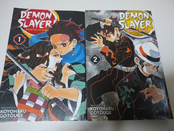 DEMON SLAYER English Edition／鬼滅の刃英語版1巻2巻セット／鬼滅の刃／吾峠呼世晴／洋書／漫画／コミック／ペーパーバック版／送料無料